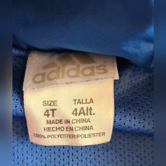 Adidas Boys Gray And Blue Insignia Long Sleeve Zip Up Windbreaker Jacket Size 4T - Picture 4 of 10